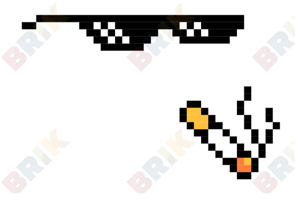 pixel cigarette Sunglasses and Cigarette Pixel Art