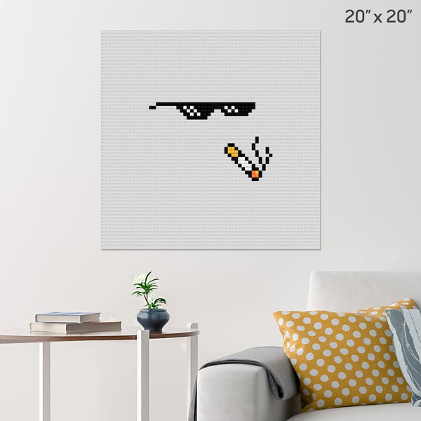 Sunglasses and Cigarette Brick Poster