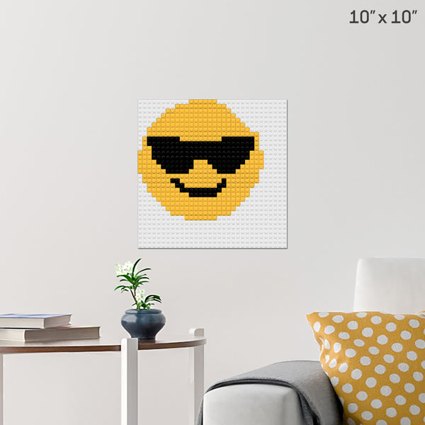 sunglasses emoji Brick Poster