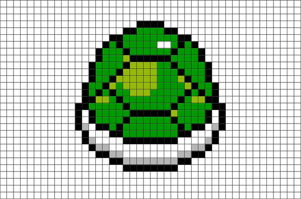 Super Mario Green Shell Pixel Art