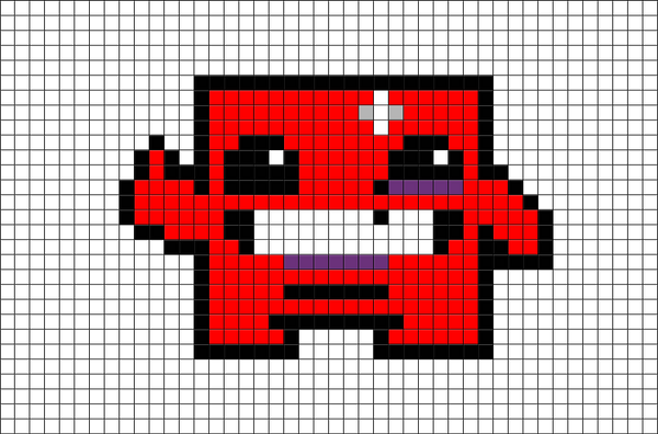 Super Meat Boy Pixel Art