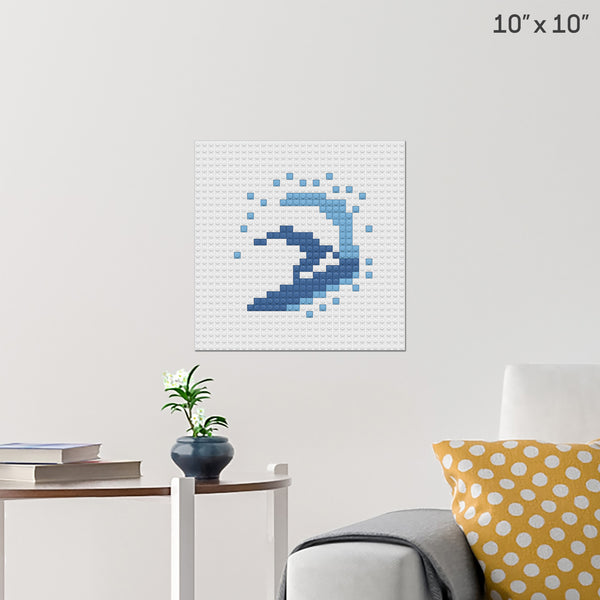 Surfing Brick Poster