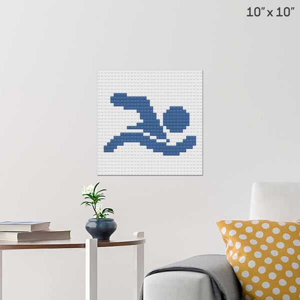Swim a Lap Day Brick Poster