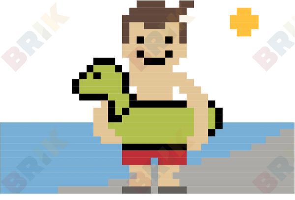 Swimming Pixel Art
