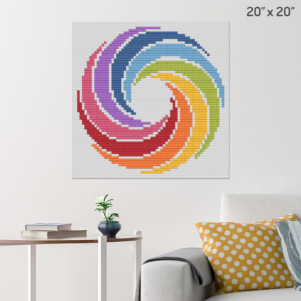 Swirling Rainbow Brick Poster