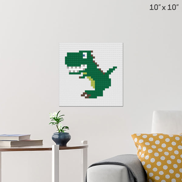 T-Rex Brick Poster