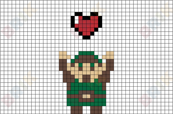 Take This Link Zelda Heart Pixel Art