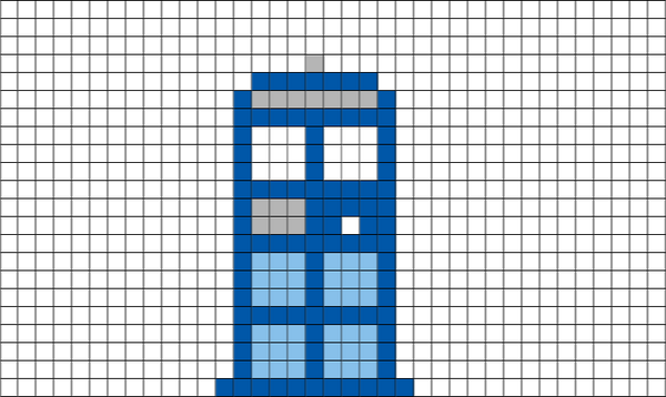 Tardis Doctor Who Phone Booth Pixel Art