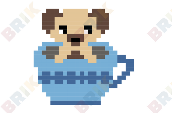 Tea Cup Puppy Pixel Art