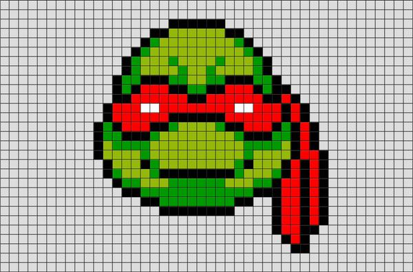 Teenage Mutant Ninja Turtles Raphael Pixel Art