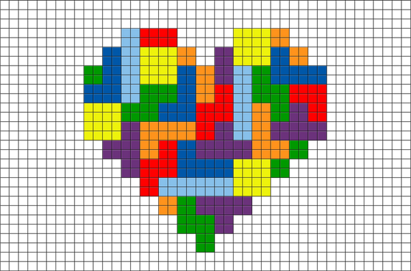 Tetris Heart Pixel Art