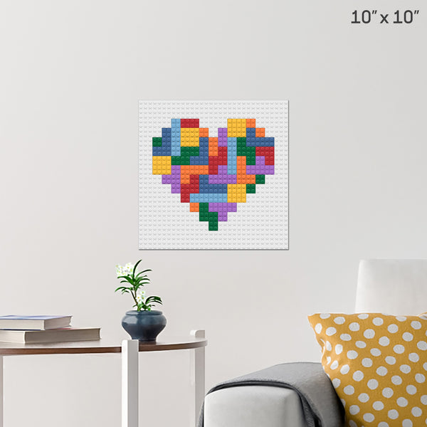 Tetris Heart Brick Poster