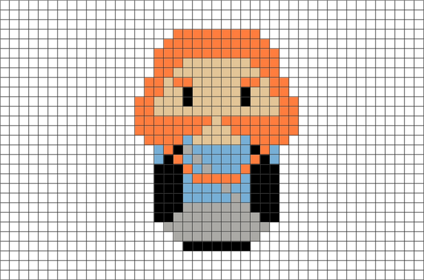 The Hobbit Bombur Pixel Art