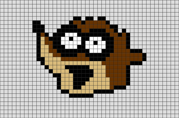 The Regular Show Rigby Pixel Art