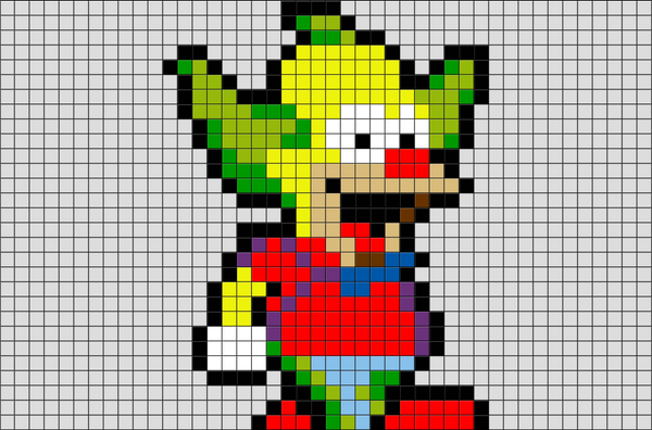 The Simpsons Krusty Pixel Art