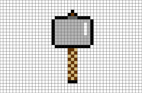 Thor Hammer Mjolnir Pixel Art