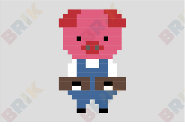 Three Little Pigs Brick Pixel Art