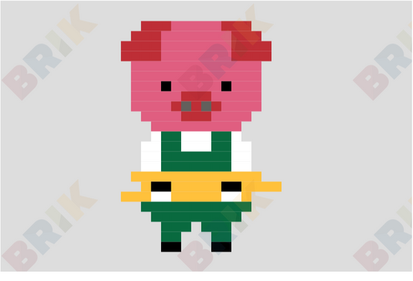 Three Little Pigs Straw Pixel Art