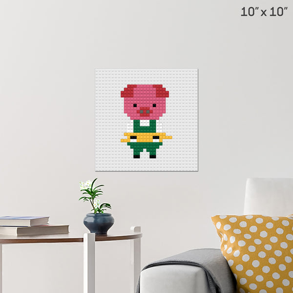 Three Little Pigs Straw Brick Poster
