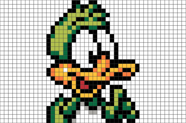 Tiny Toons Plucky Duck Pixel Art
