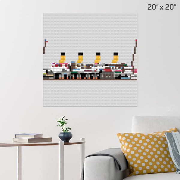 Titanic Cross Section Brick Poster