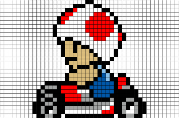 Toad Mario Kart Pixel Art