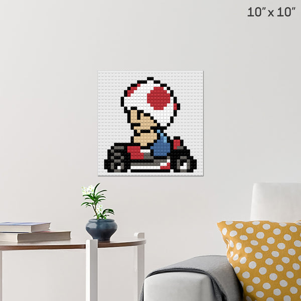 Toad Mario Kart Brick Poster