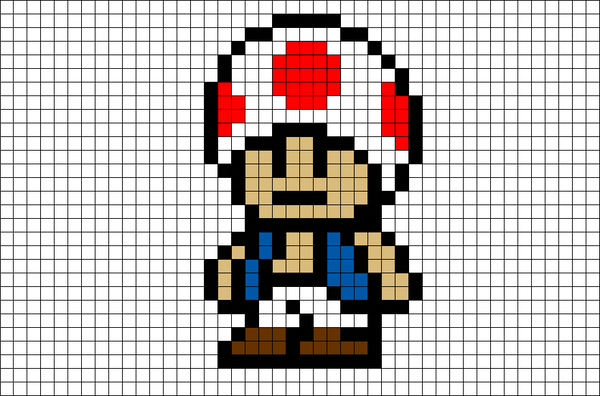 Toad Mario Pixel Art