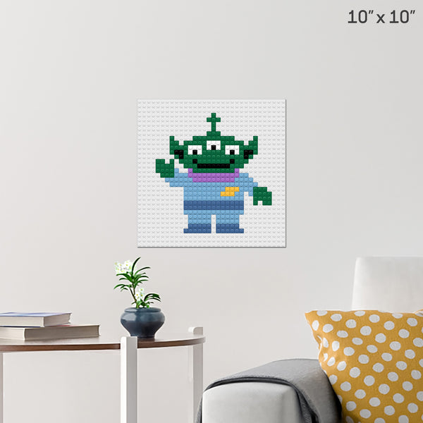 Toy Story 3-Eyed Alien Brick Poster