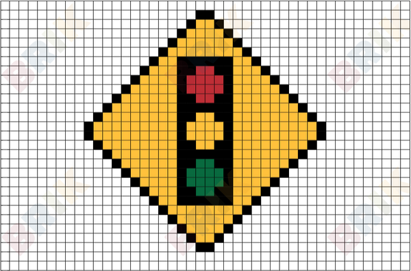 Traffic Light Sign Pixel Art