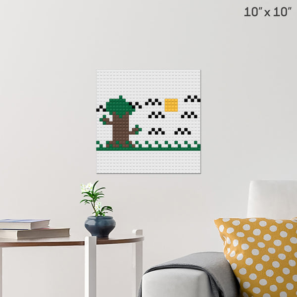 tree and bird Brick Poster