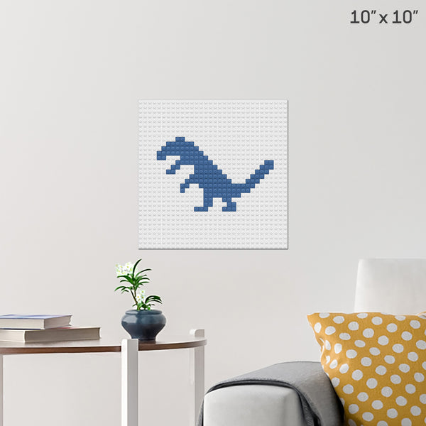 TRex Silhouette Brick Poster