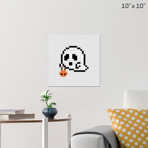 Trick-Or-Treat Ghost Brick Poster