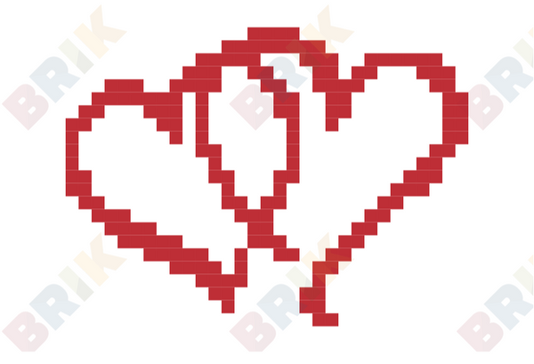 Twin Hearts Pixel Art
