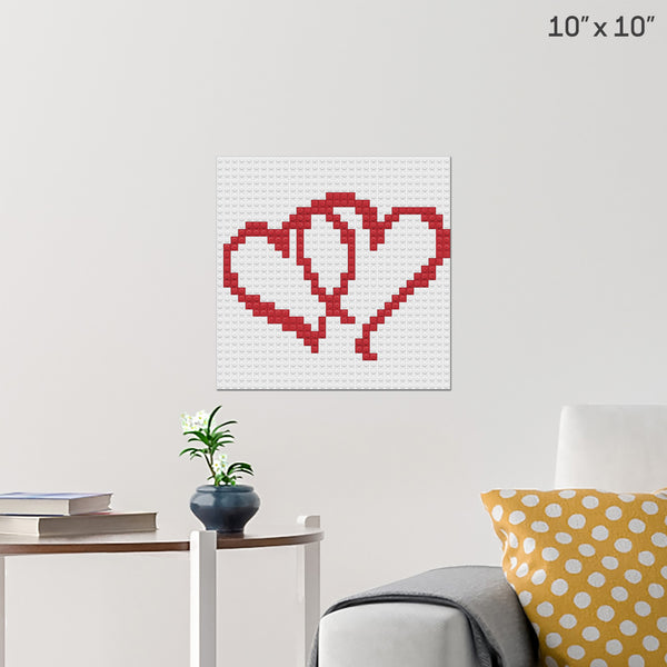 Twin Hearts Brick Poster