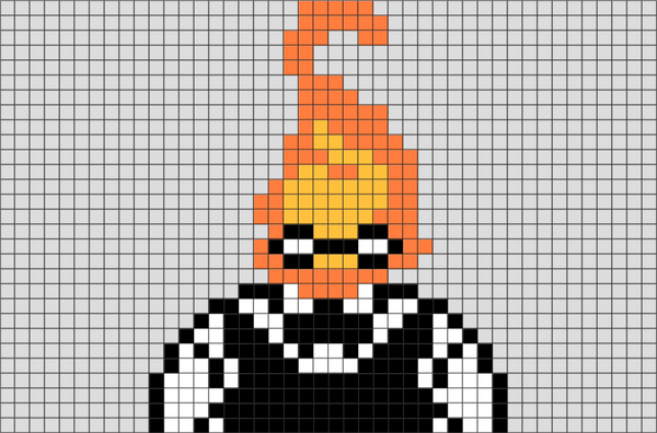 Undertale Grillby Pixel Art