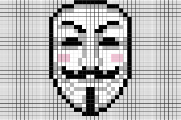 V for Vendetta Pixel Art