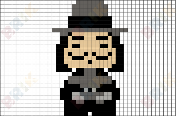V for Vendetta Pixel Art