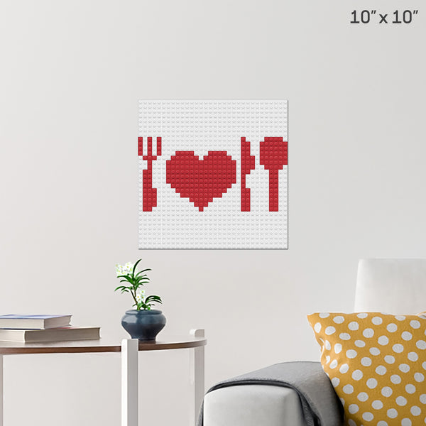 Valentine's Dinner Brick Poster