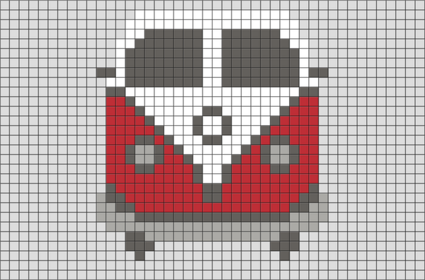 Volkswagen Van Pixel Art