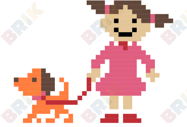 Walking the Dog Day Pixel Art