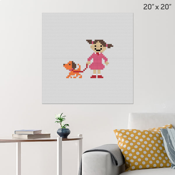 Walking the Dog Day Brick Poster