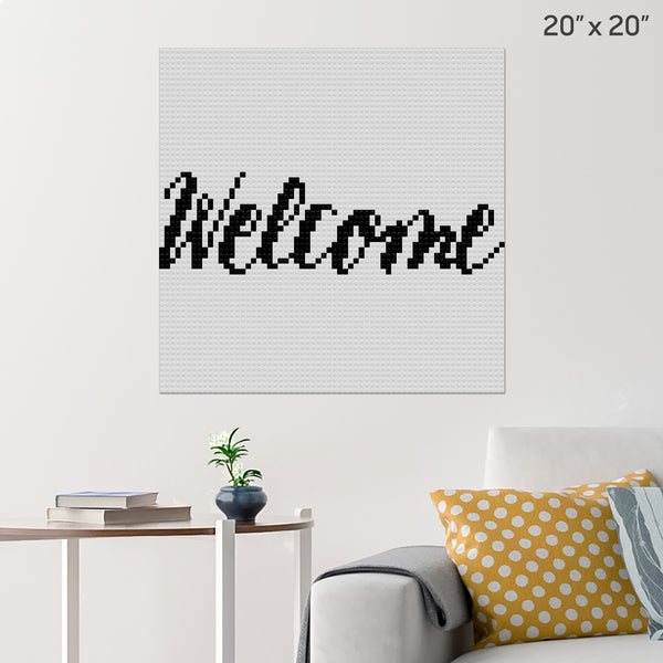 Welcome Pixel Art Wall Poster - Build Your Own with Bricks! - BRIK