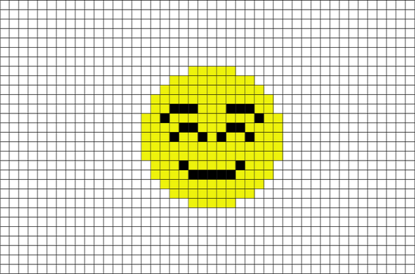 White Smiling Face  Emoji Pixel Art