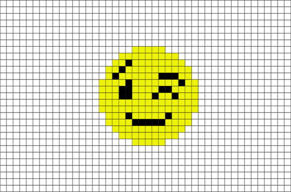 Winking Face Emoji Pixel Art