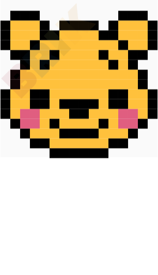 Winnie The Pooh Face Pixel Art