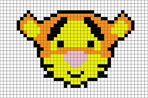 Winnie the Pooh Tigger Pixel Art