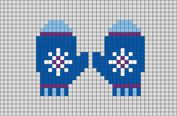 Winter Mitts Pixel Art