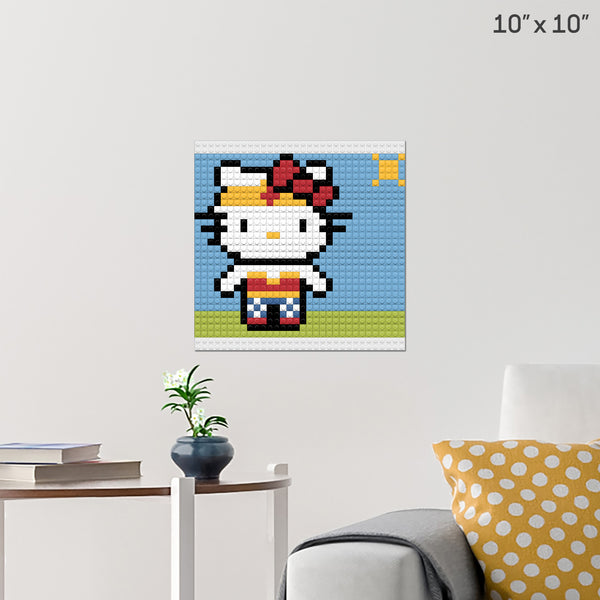 Wonder Woman Hello Kitty Brick Poster