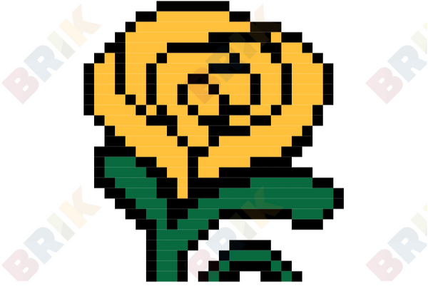 Yellow Rose Pixel Art